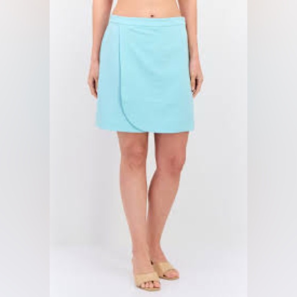 NWT NA-KD Turquoise Blue Wrap Mini Skirt Overlap MSRP $69 US 6